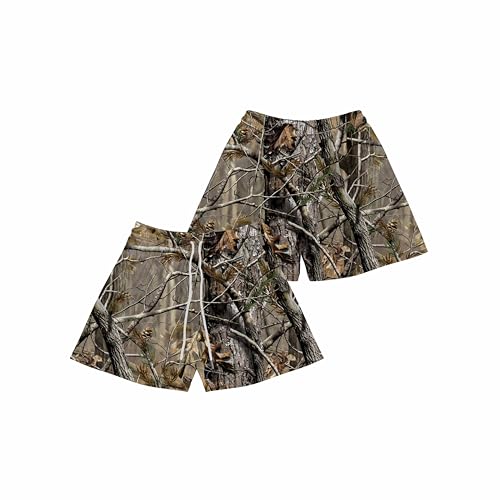 Men's 5 Inches Inseam Camo Real Tree Print Mesh Lined Athletic